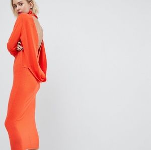 Asos cashmere open back midi dress